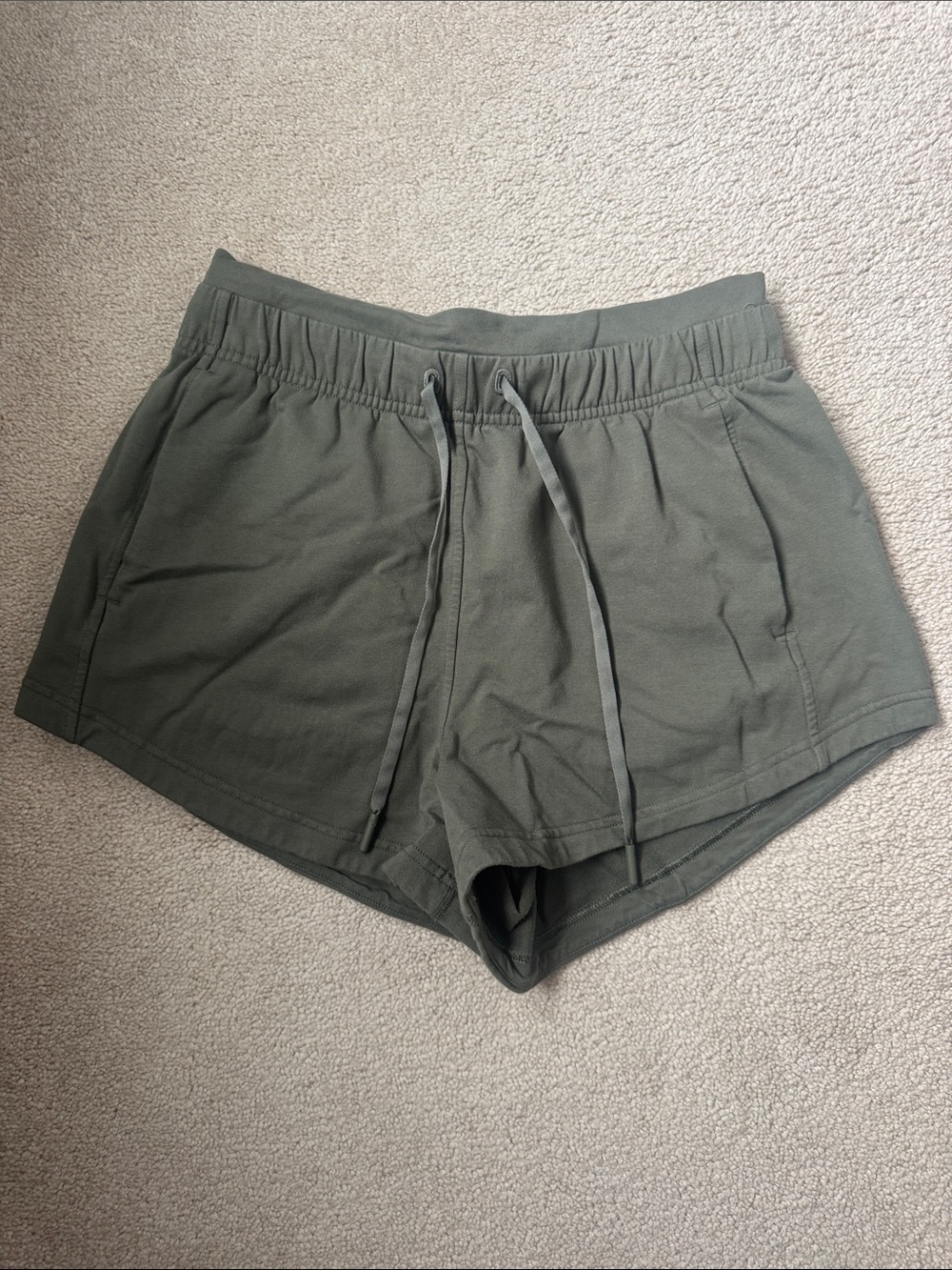 Lululemon Women’s Olive Green Drawstring Lounge Shorts